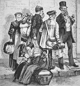 Duitse immigranten in New York City, c.1870 door American School