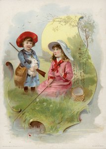 Meisje met Wit Konijn, Meisje aan het Vissen door American School