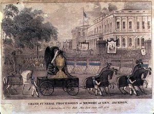 Grote Begrafenisstoet ter Nagedachtenis aan Generaal Jackson, gegraveerd en gepubliceerd door Henry R. Robinson, New York