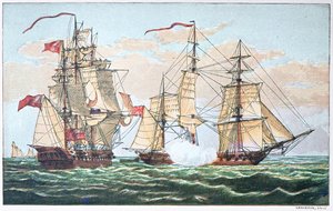 HMS Shannon vs de Amerikaanse Chesapeake in 1813 tijdens de Oorlog van 1812