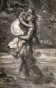 Hiawatha en Minnehaha, illustratie uit het gedicht 