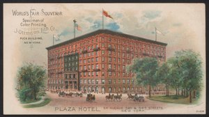 Hotelhandelskaart (gekleurde gravure)