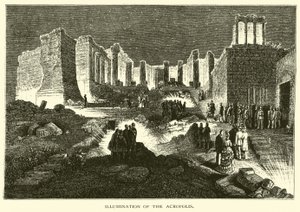 Verlichting van de Akropolis door American School