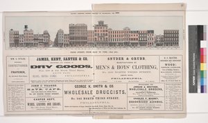 Illustratie uit Baxters Panoramische Bedrijvengids van Philadelphia, 1860 door American School