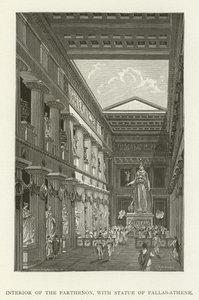 Interieur van het Parthenon, met Standbeeld van Pallas-Athene door American School
