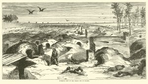 Binnenaanzicht van de gevangenis in Millen, november 1864