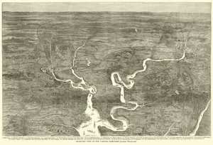 Isometrisch uitzicht op de Virginia-campagne, kijkend naar het westen, juni 1864 door American School