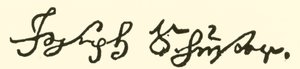 Joseph Schuster, 1748-1812, handtekening