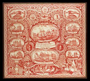 Zakdoek ter herdenking van de overwinningen van de Oorlog van 1812, c.1815 door American School
