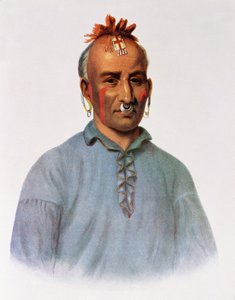 Kish-Kal-Wa, een Shawnee-hoofd, illustratie uit 