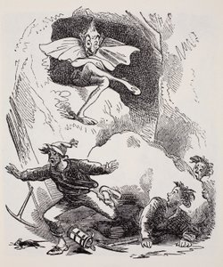Kobolds, uit The World Guide to Gnomes, Fairies, Elves and Other Little People door Thomas Keightley (1789-1872) gepubliceerd 1880 (ZW gravure)