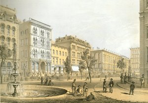 LaSalle Street vanaf Courthouse Square, uit Chicago Illustrated, met literaire beschrijvingen door James W. Sheahan, uitgegeven door Jevne & Almini, Chicago, 1866-67 door American School