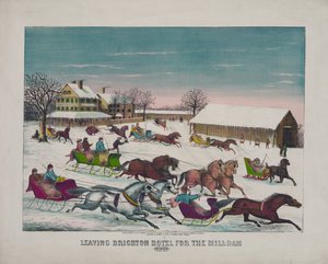 Vertrek van Brighton Hotel naar de Mill-Dam, Winter, c.1871 door American School