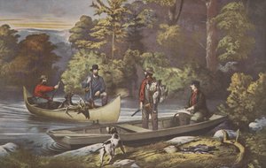 Leven in de bossen, Terug naar het kamp, uitgegeven 1860, Currier & Ives