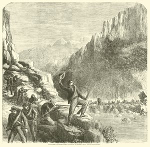 Longstreets scherpschutters aanvallen een federale trein boven Chattanooga, oktober 1863