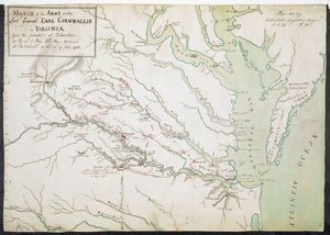 MARS van het LEGER onder luitenant-generaal GRAAF CORNWALLIS in VIRGINIA, van de SAMENVOEGING in Petersburg op 20 mei tot hun aankomst in Portsmouth op 12 juli 1781 door American School