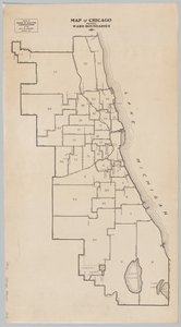 Kaart van Chicago met wijkgrenzen