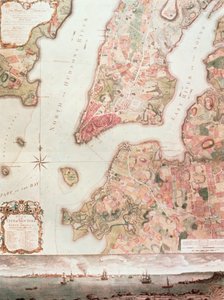 Kaart van New York in 1766-67 door American School