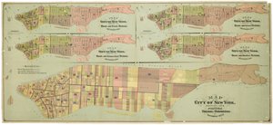 Kaart van de stad New York, met politieke indelingen en onderverdelingen