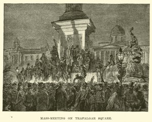 Massabijeenkomst op Trafalgar Square door American School