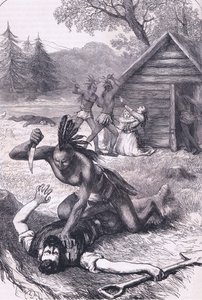 Bloedbad van de kolonisten, illustratie uit Cassell