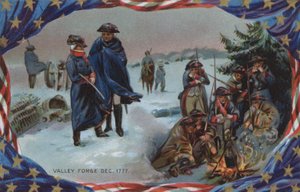 Memorial Day-kaart, Valley Forge, december 1777 (kleurenlitho) door American School