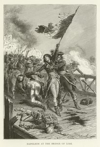 Napoleon bij de brug van Lodi door American School