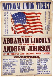 Nationaal Unie Ticket. ... Lincoln en Johnson, De Unie voor altijd, 1864