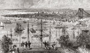 New York in de 19e eeuw door American School