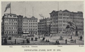Krant (Park) Row in 1870 door American School