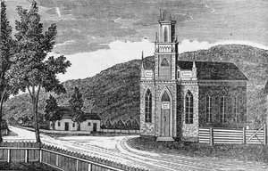 Noordoostelijk uitzicht op de bisschoppelijke kerk, Kent, uit 