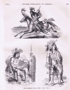 Noord-Amerikaanse indianentypes (1640s), illustratie uit Cassells History of the United States uitgegeven door Petter & Galpin ca. 1890 door American School