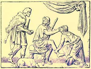 Odysseus herkend door zijn verpleegster, illustratie uit History of Greece door Victor Duruy, gepubliceerd 1890 door American School