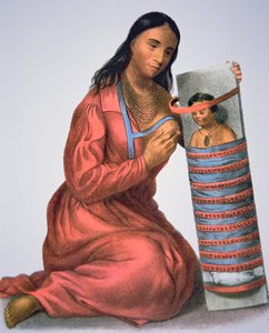 Ojibwa moeder en baby, c.1821 door American School