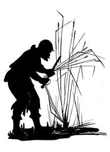 Een van een set Robinson Crusoe silhouetten door American School