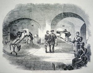 Een van de tien flank kazematbatterijen bij Fort Dickens, Florida, onder Uniecontrole in 1861 door American School