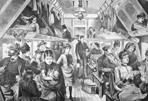 Open koets van Amerikaanse trein door American School