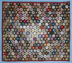 Optische bloemenpuzzel quilt, 1854 door American School