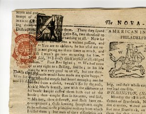 Pagina uit de Halifax Gazette, of The Weekly Adviser, Nova Scotia, 12-19 december, 1765