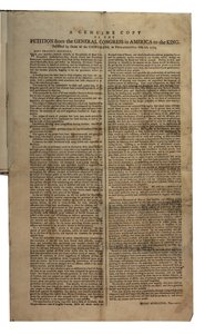 Petitie van het Algemene Congres in Amerika aan de koning, Continentaal Congres, 26 oktober 1774