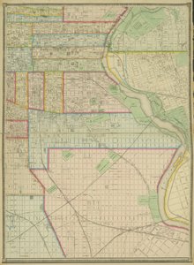 Kaart van de hele geïncorporeerde stad Philadelphia, 1867