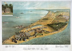 Point Lookout, MD - Uitzicht op Hammond General Hospital en U.S. General Depot voor Krijgsgevangenen, uitgegeven 1864