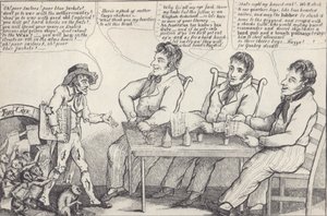 Politieke cartoon aan de vooravond van de oorlog van 1812, ca. 1812