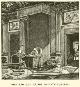 Paus Leo XIII in zijn Privékabinet door American School