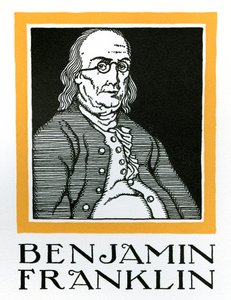 Portret van Benjamin Franklin door American School