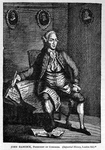 Portret van John Hancock, uit de Impartial History, vol. vii, Londen, uitgegeven 1888