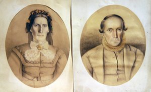 Portret van een echtpaar, ca. 1880 door American School