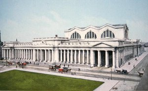 Ansichtkaart van Pennsylvania Station, New York City door American School