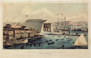Poster die Continental Works, Greenpoint Brooklyn adverteert, gepubliceerd door Endicott & Co.