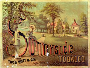 Poster die Sunnyside Tobacco adverteert door American School